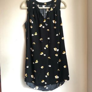 Old Navy Sleeveless Black Floral Shift Dress